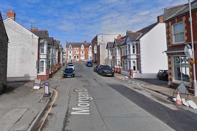 The junction between Pwllhai and Morgan Street in Cardigan