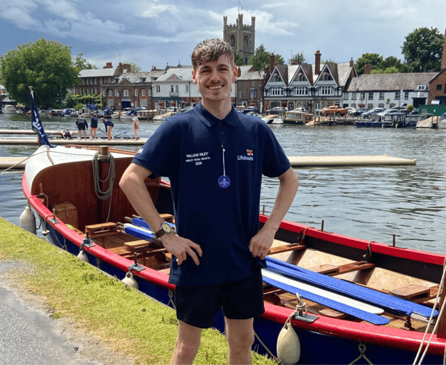 New Quay RNLI's youngest member takes part in Royal Regatta rowpast