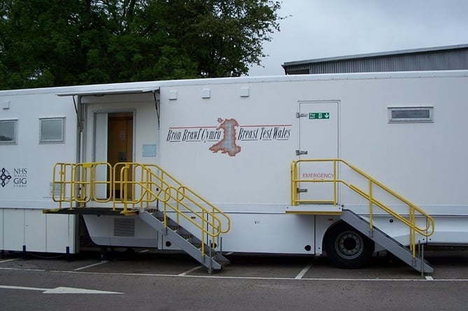 Breast Test Wales mobile screening unit