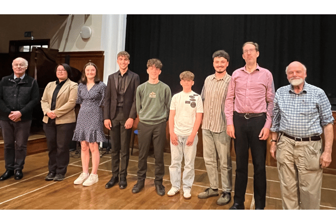 The young musicians and members of Dolgellau Music Club