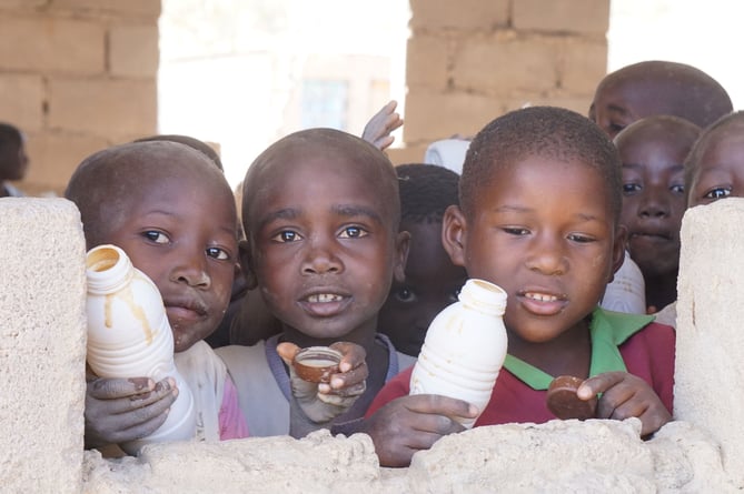 Children at the local primary school enjoying a free breakfast