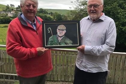 Wyn Mel donates painting of Dai Jones Llanilar 