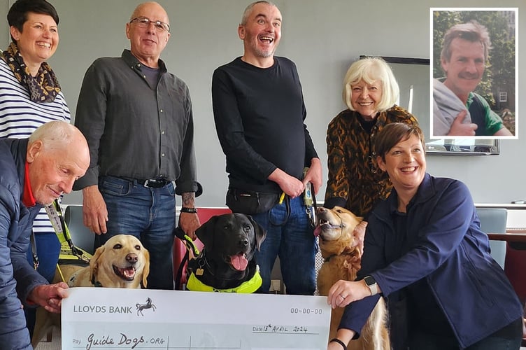 Steven (inset) left over £100,000 to Guide Dogs UK