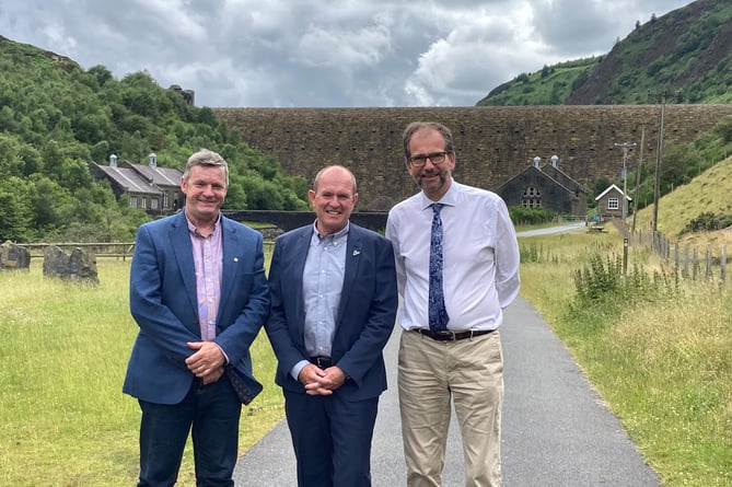 Cllr Bryan Davies, Leader of Ceredigion County Council; Steve Lesbirel, Chair of the EAG, and Cllr James Gibson-Watt, Leader of Powys County Council.