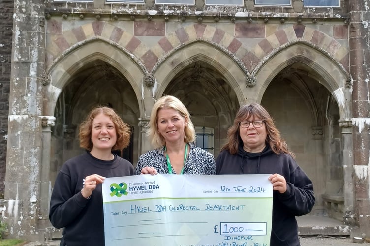 Alice Sharp, Welcome Manager; Michelle Whittal-Williams, Macmillan Colorectal Cancer Support Worker and Carol Bailey, Carmarthenshire Ranger