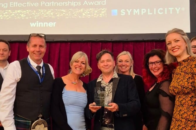 Members of Aberystwyth University’s Department of Careers and Employability receiving the Building Effective Partnerships Award at the Association of Graduate Careers Advisory Services Annual Conference