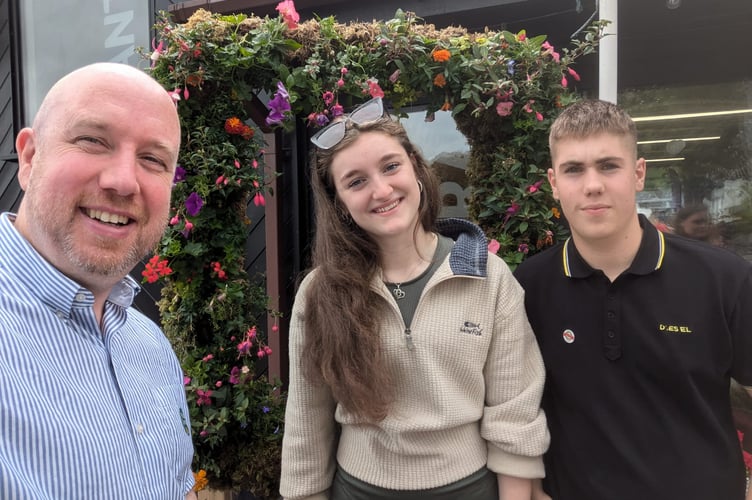 Mabon ap Gwynfor is pictured with Cassi Wyn Jones and Cian Iolen Rhys