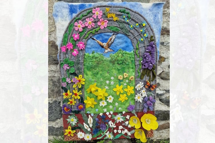 Guild members have created a custom piece of art of Strata Florida Abbey Arch to be displayed for the first time that weekend