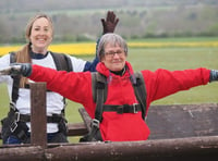 Ceredigion woman completes 13,000ft sky dive in memory of grandson