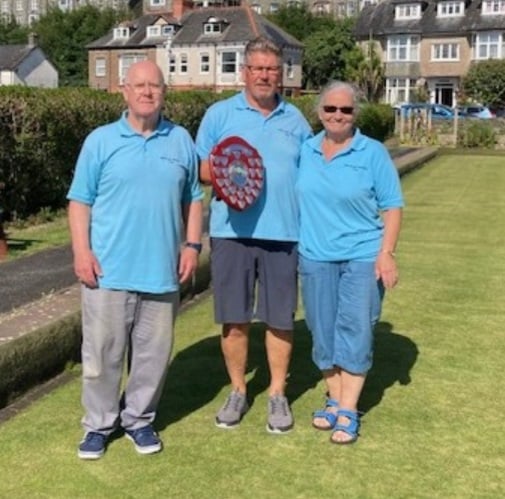 Pictured below are club captain, Colin Hopkins, John Johnson and Pam Payton