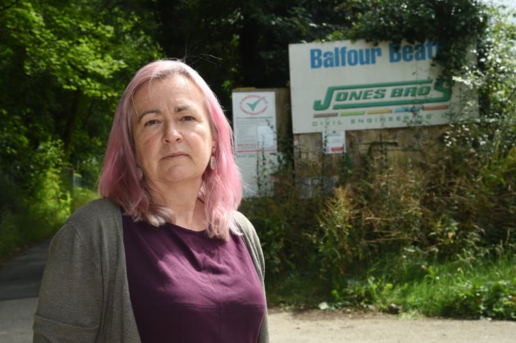 Liz Saville Roberts MP at the site of the proposed gas plant and concrete crusher, Caernarfon