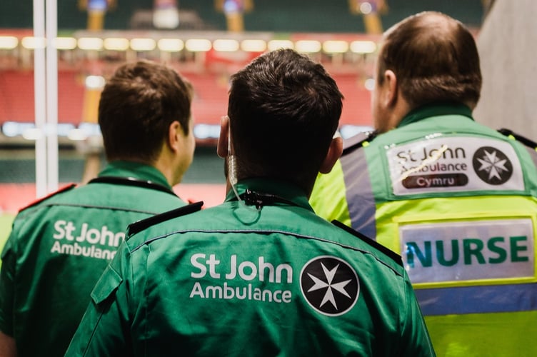 St John Ambulance Cymru volunteers