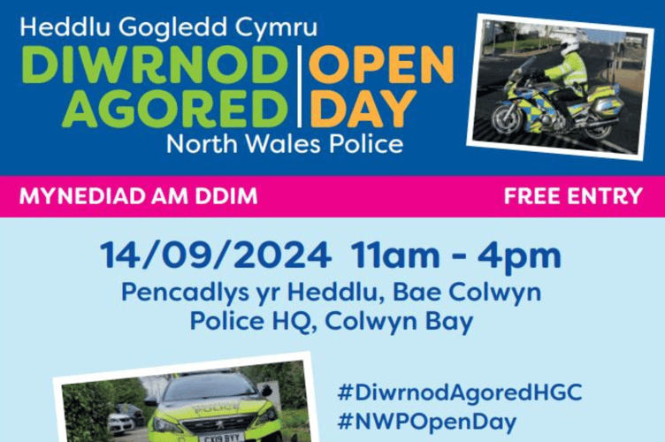 North Wales Police will hold an open day next month. Photo: NWP