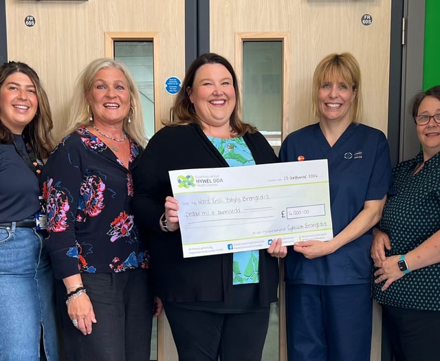 Bronglais friends group raise £17,400 for wards