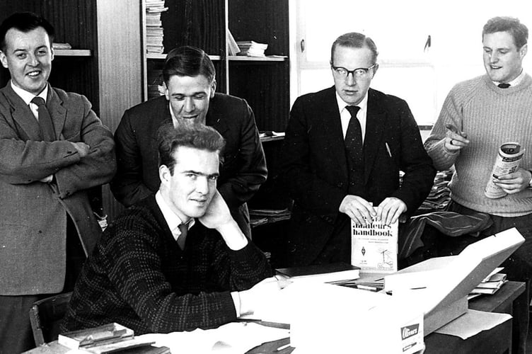 Dr Rhidian Lawrence (left) during his days as a PhD student in the Physics Department at Aberystwyth University