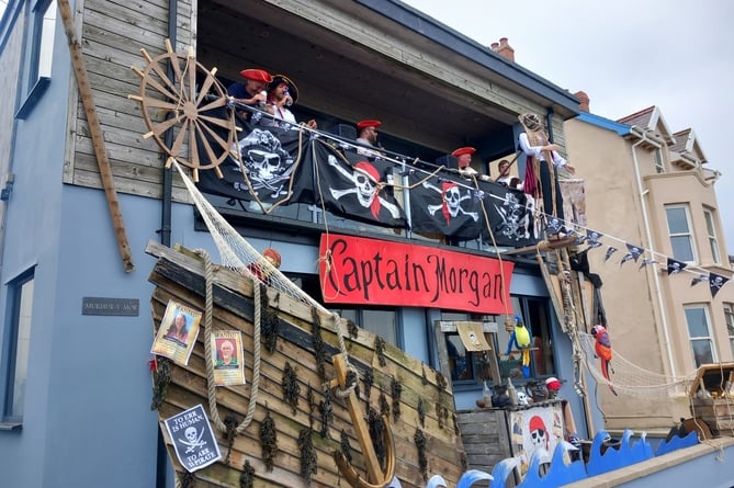 As well as fancy dress, people decorated their houses  for Borth Carnival, like this one, which made a most excellent pirate ship. Photo: Julie McNicholls Vale