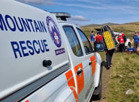 Aberglaslyn Mountain Rescue Team help hiker with injured leg