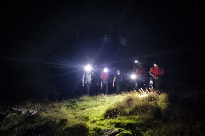 Aberglaslyn Mountain Rescue Team photograph of the search for the frightened female