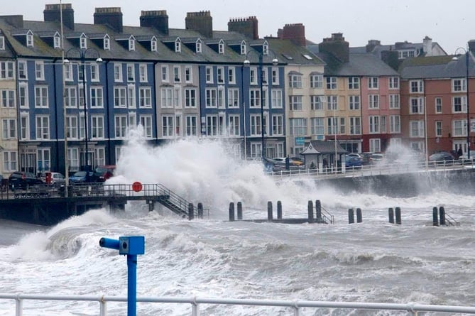 Waves on Aberystwyth seafront