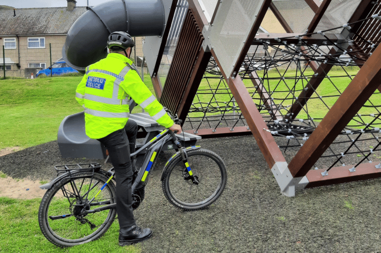 Police are monitoring Barmouth's Ysgol Y Traeth following damage to the play area. Photo: NWP Gwynedd South