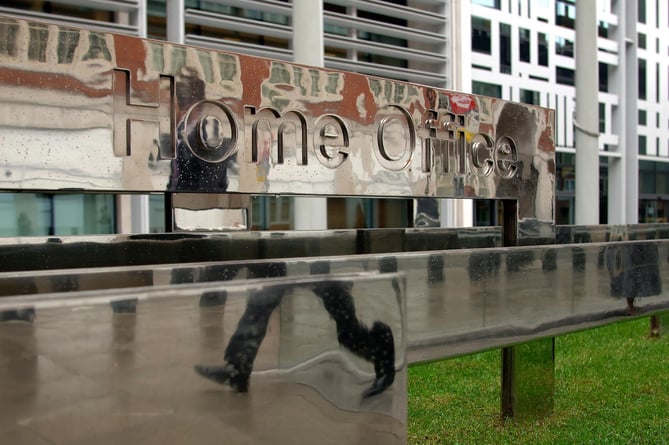 General view of the sign and exterior of the Home Office building in Westminster, central London.