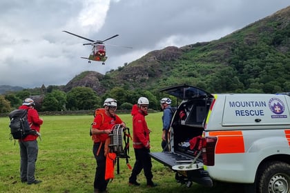 Gwynedd rescue teams work together to help injured female