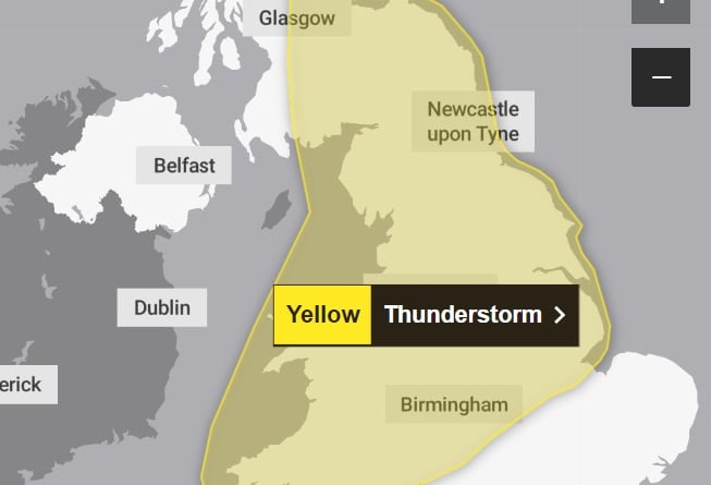 The Met Office issued this image with the weather warning