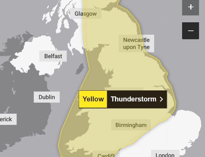 The Met Office issued this image with the weather warning