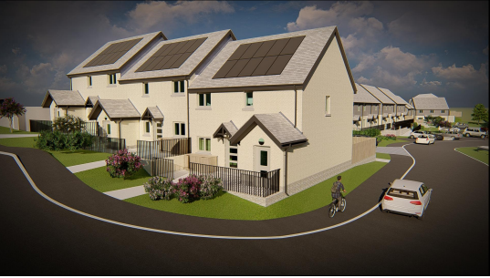 Artist impression of the homes on the site of the former Bodlondeb care home