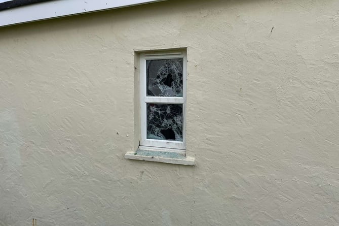 Windows have also been smashed at public toilets nearby. Photo: Criccieth Coastguard Rescue Team