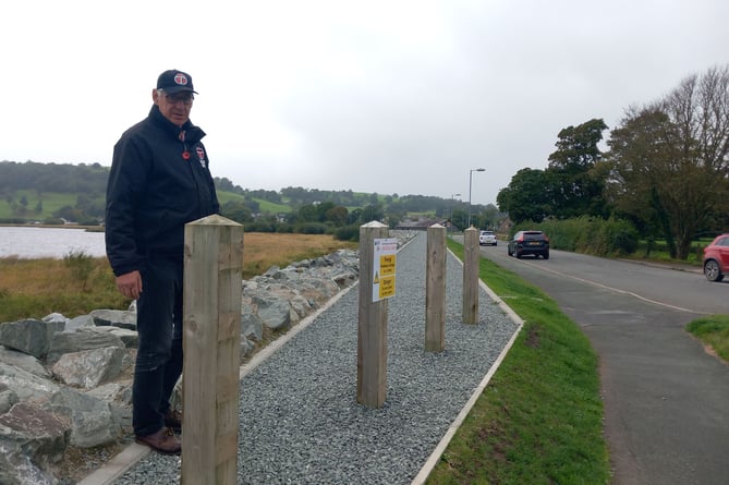 Julian Birley shows the planned route of the Bala Lake railway extension. Photo: Dale Spridgeon