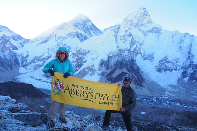 Dr Katie Miles and Professor Bryn Hubbard from Aberystwyth University on Everest 