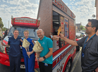 Ice cream van hands out free cones to hospital staff