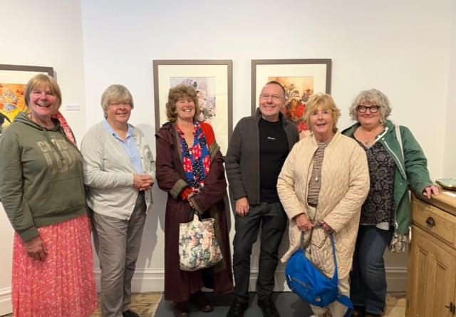 Llanfair Art Group members with artist, David Grosvenor