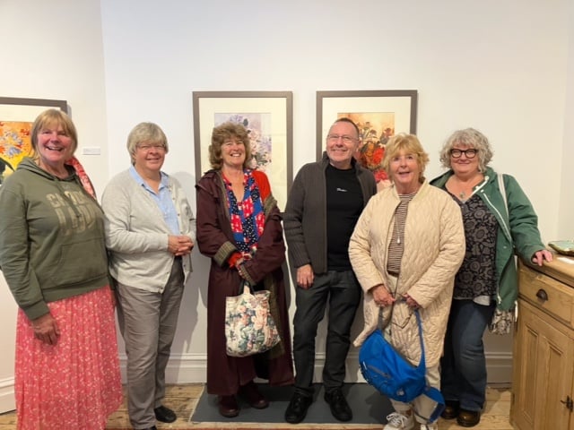 Llanfair Art Group members with artist, David Grosvenor