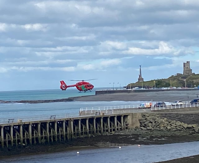 Air ambulance lands on Aberystwyth promenade