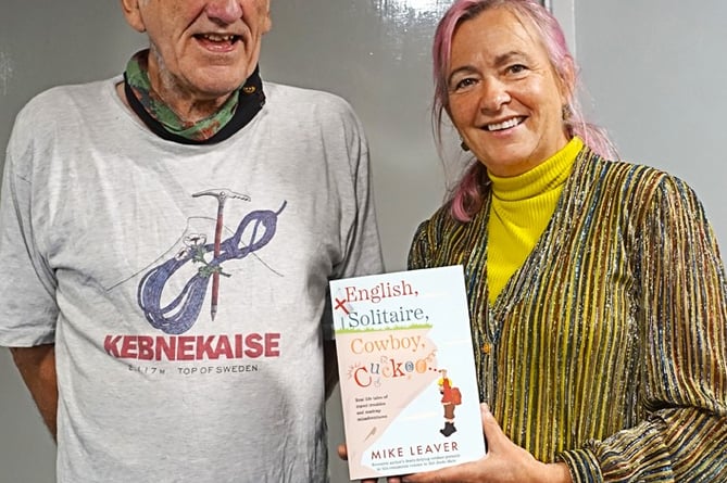 Mike Leaver and MP Liz Saville Roberts at the launch of his latest book