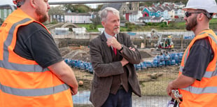 Minister visits Aberaeron as flood defence work continues