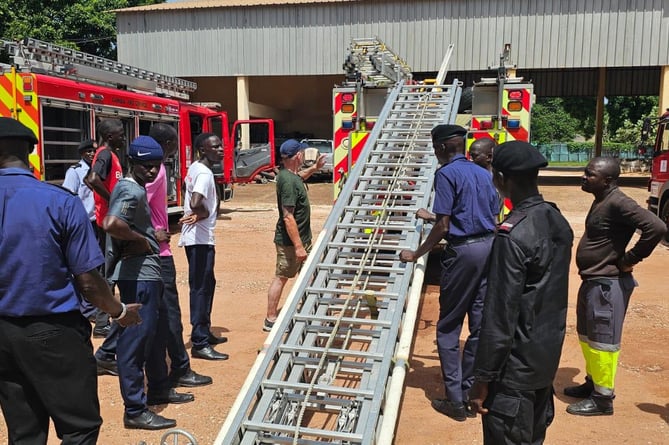 North Wales Fire and Rescue Service released a series of photographs of them and their appliances in Gambia