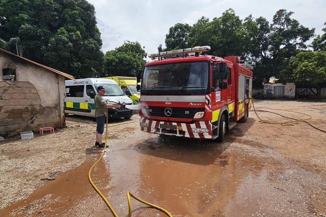 North Wales Fire and Rescue Service released a series of photographs of them and their appliances in Gambia