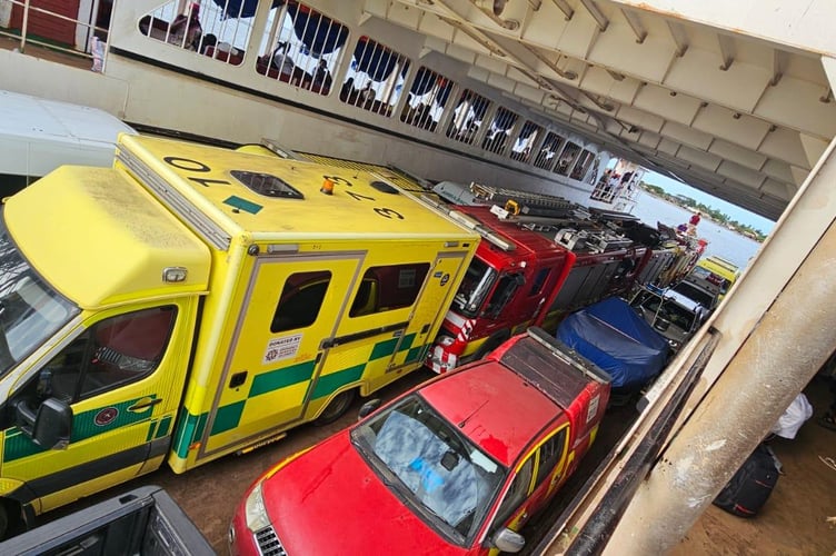 North Wales Fire and Rescue Service released a series of photographs of them and their appliances in Gambia