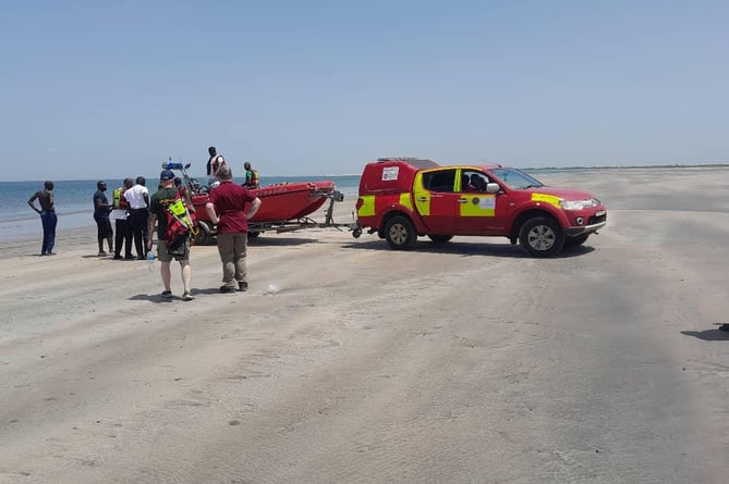 North Wales Fire and Rescue Service released a series of photographs of them and their appliances in Gambia