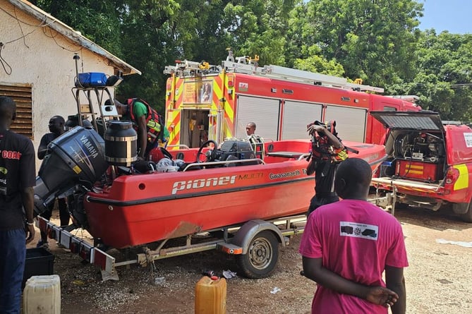 North Wales Fire and Rescue Service released a series of photographs of them and their appliances in Gambia