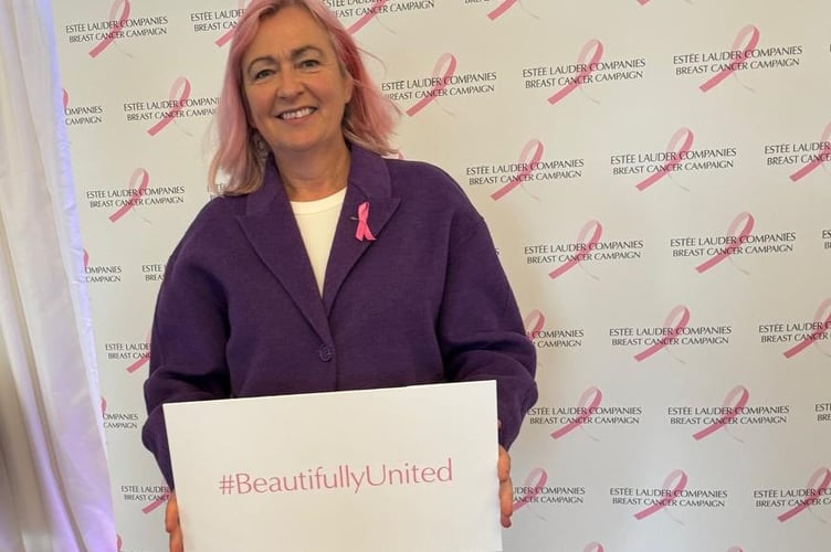 MP Liz Saville Roberts at the breast cancer awareness event in Westminster