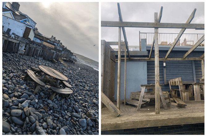 The truant bench at the Victoria Inn in Borth