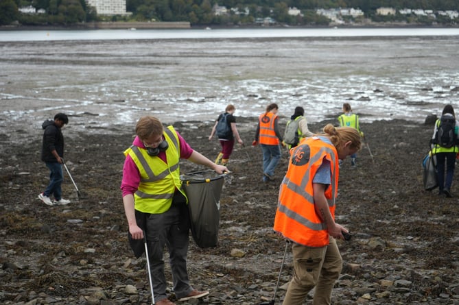 Over 70 volunteers took to the shores of the Menai Straits in Bangor for a three-hour beach clean