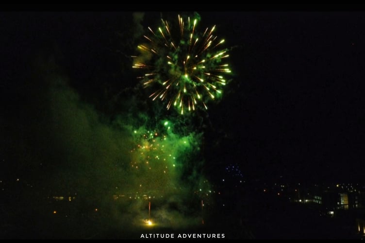 Mitchell Moore who runs Altitude Adventures on social media took drone images of the firework display