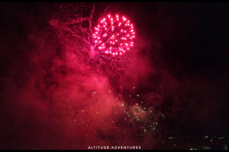 Mitchell Moore who runs Altitude Adventures on social media took drone images of the firework display