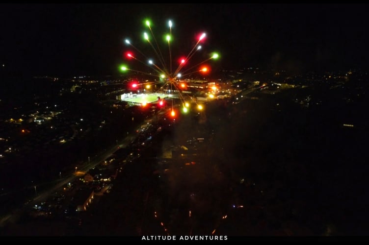 Mitchell Moore who runs Altitude Adventures on social media took drone images of the firework display