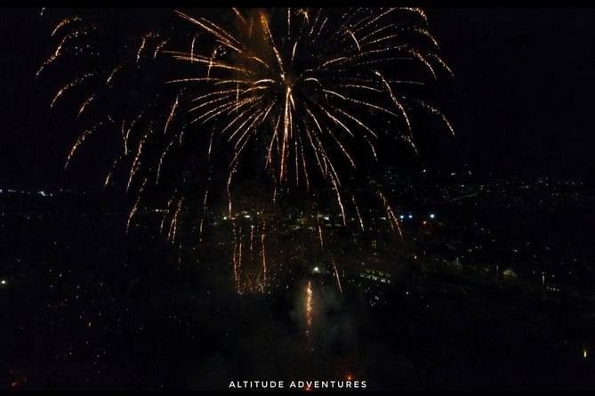 Mitchell Moore who runs Altitude Adventures on social media took drone images of the firework display